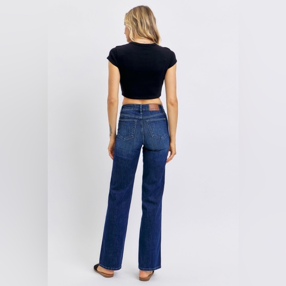 JUDY BLUE | Mid-Rise Tummy Control Classic Straight Jeans - Style #88861 - Picture 5 of 8